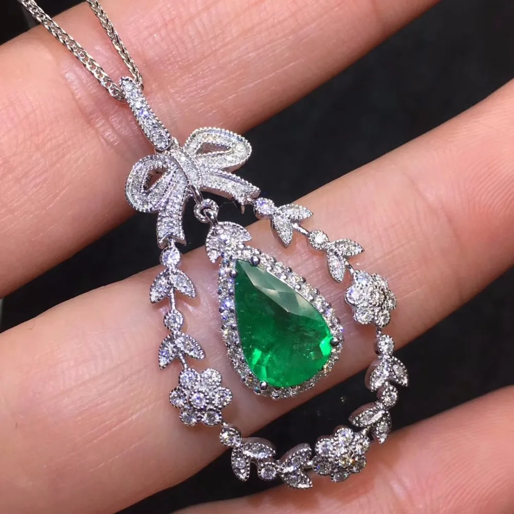 Ювелирные изделия настоящее чистое 18 K Белый Золотой ювелирные AU750 натуральный