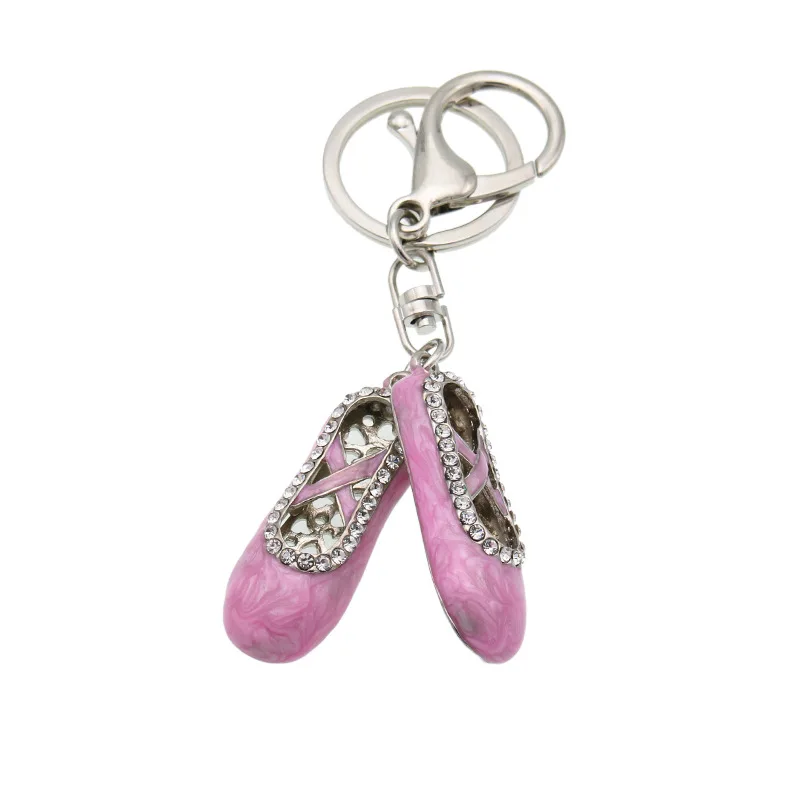 Брелок для ключей со стразами в виде балерины обуви|Брелоки| |