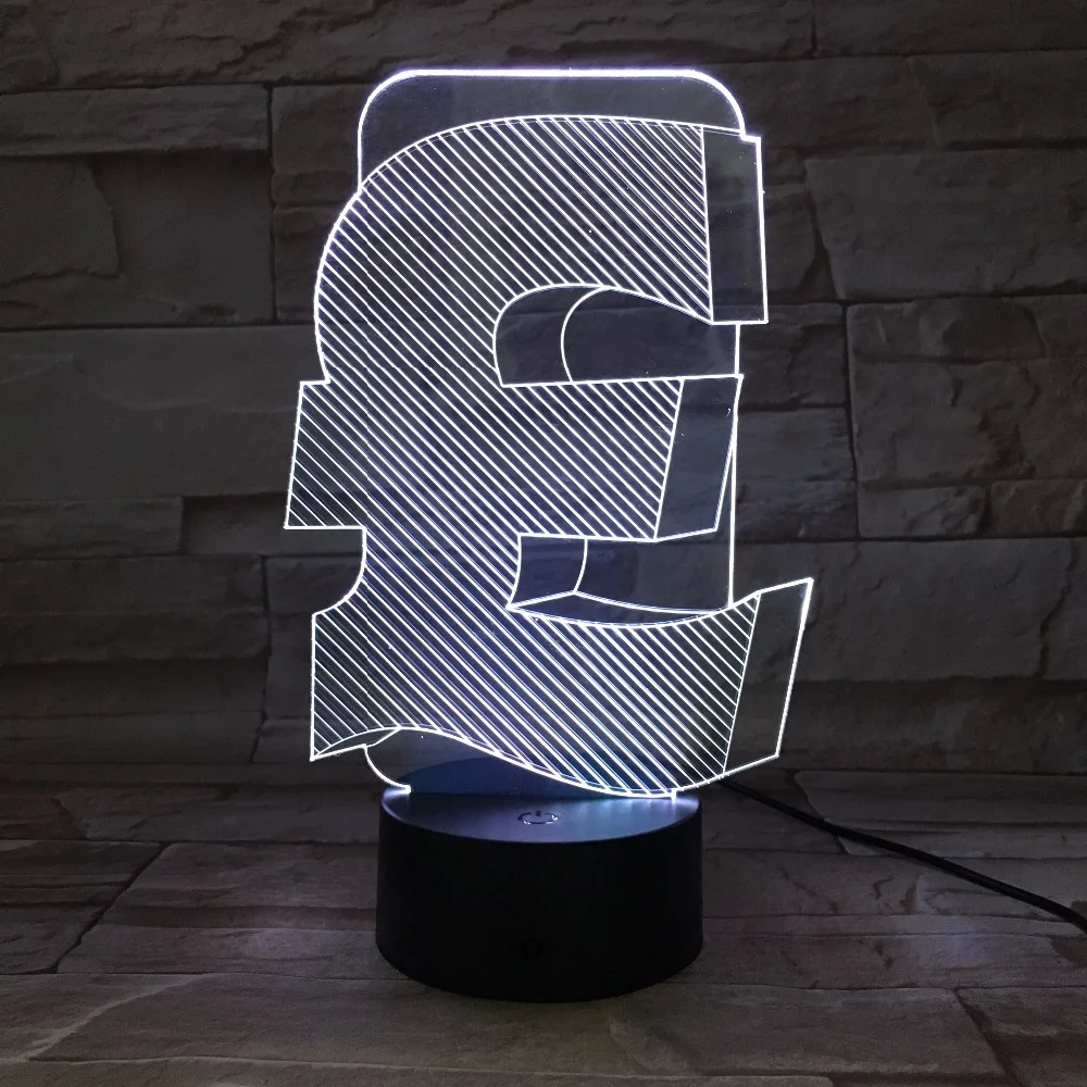 Британский фунт символ 3d Светодиодная лампа Крытый Usb 3d свет цвет сменный Lampara офисный Декор светодиодная Ночная лампа для друга бизнес подарок