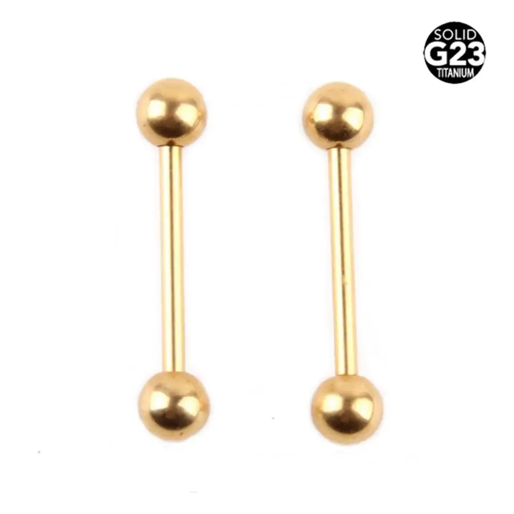 Gold 14G 16x5x5mm 10 шт./партия 14 г 16 г G23 Титан язык кольцо, штанги шпильки для пирсинга защитное кольцо для сосков ювелирные изделия из нержавеющей стали, пирсинг - Окраска металла: Gold 14G 16x5x5mm