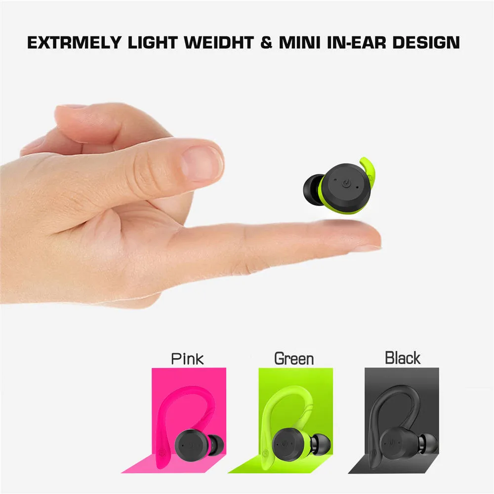 CYBORIS Bluetooth мини наушники с ушным крючком V5.0 настоящие беспроводные