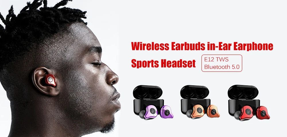 Sabbat E12 TWS bluetooth-гарнитура 5,0 бинауральные стерео наушники-вкладыши мини беспроводные наушники с зарядным отсеком