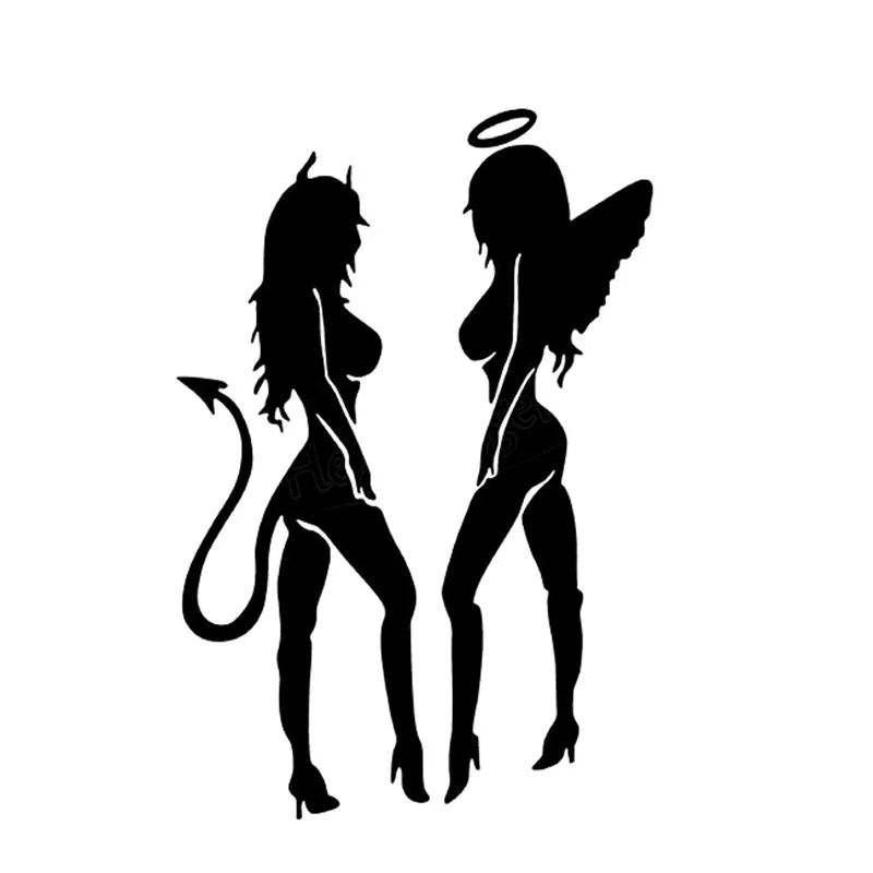 1 шт. 16*11 см автомобильные наклейки и Переводные картинки с ангелом демоном