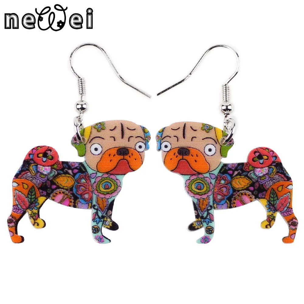 Серьги с собаками Newei Drop серьги длинные акриловым узором ювелирные изделия