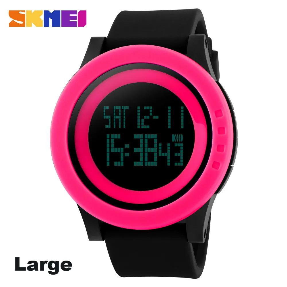 Large Black Pink SKMEI мужские часы Военные Спортивные часы модные силиконовые водонепроницаемые светодиодный цифровые часы для мужчин Роскошные часы Relogio Masculino 1142 - Цвет: Large Black Pink