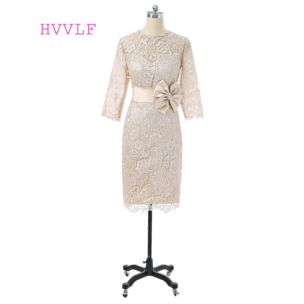Платье цвета шампанского для матери невесты платье футляр с рукавом 3/4 длиной до