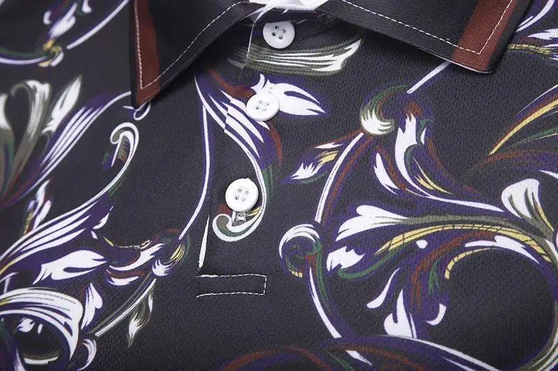 Мужская футболка-поло с коротким рукавом и цветочным принтом | одежда