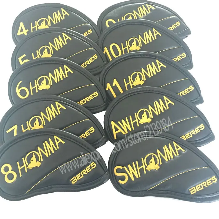 Новинка HONMA Golf головной убор ПУ утюги для гольфа крышка головки 4-11 S унисекс черный или красный клубный головной убор Cooyute