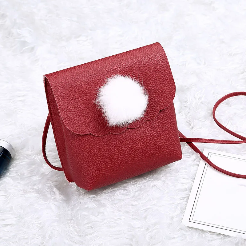 Дамские туфли из pu искусственной кожи Мини Монета Сумка Помпоном Мяч Crossbody