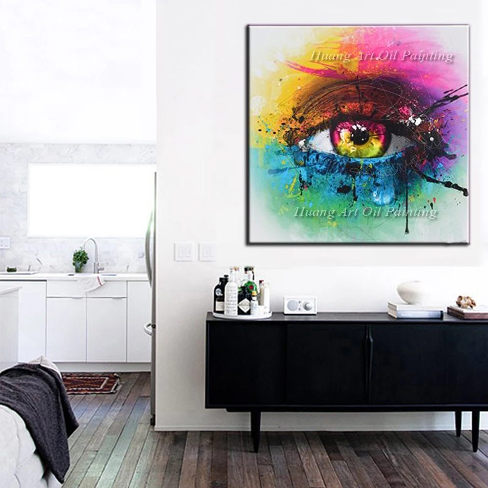 Ручная роспись современная абстрактная картина маслом красочная для глаз на