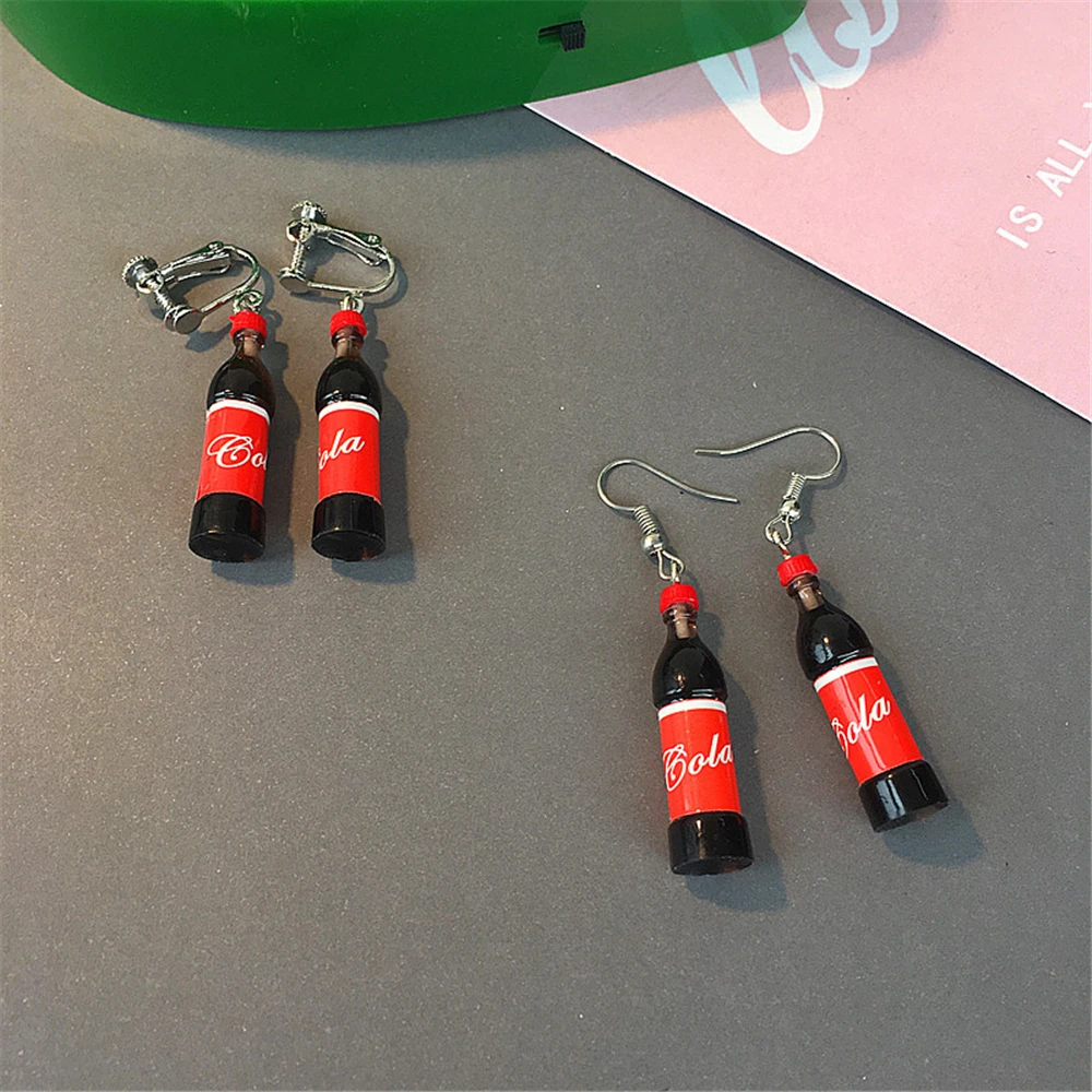 1 пара полимерные Забавные милые Имитационные Cola Sprite Fanta уникальные Висячие
