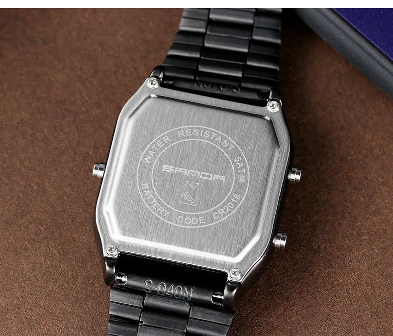 Модные женские часы кварцевые светодиодный цифровые водонепроницаемые розовое