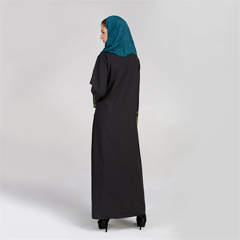 Women Lace Long Muslim Dress Female Adult emboridery cotton liene Robes Musulmane Turkish Abaya Patchwork Color Hit | Тематическая