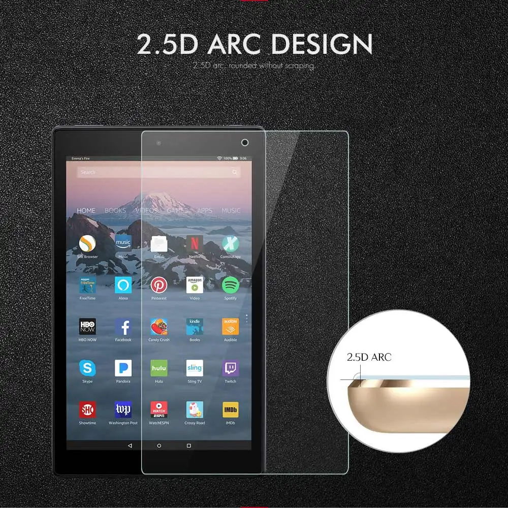Полное покрытие 9H закаленное стекло для Amazon Fire HD 10 10,1 дюймов протектор экрана планшета стекло защитная пленка