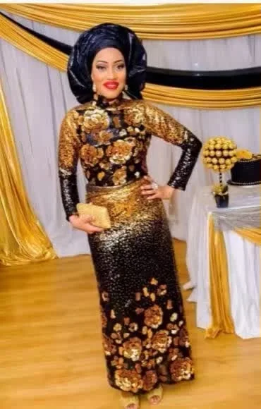 

2016 fashion African Lace Fabric with sequins/French Net Lace for wedding Dress Free Shipping L896