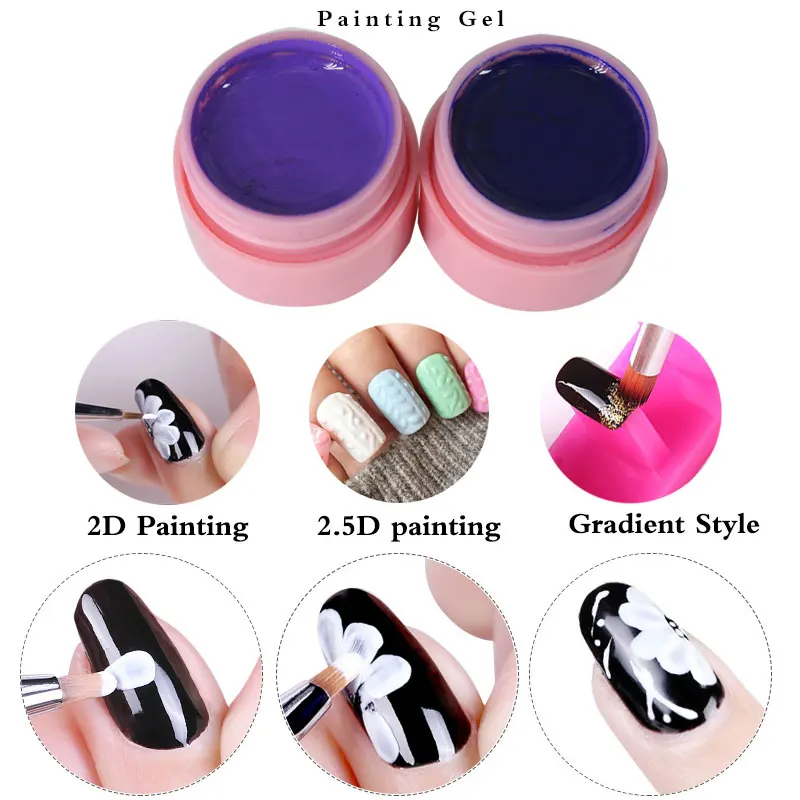 Роскошный гель для акриловой живописи на палец 1 шт. дизайн ногтей УФ рисование
