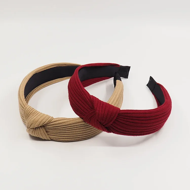 Женская повязка на голову витая лента для волос с бантом бархатная однотонный