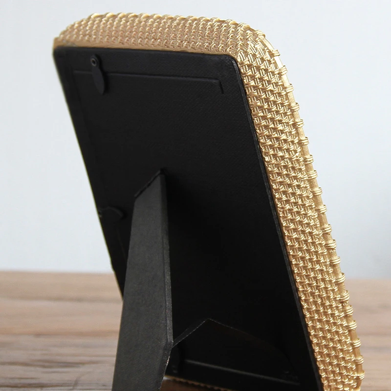 Классическая Роскошная фоторамка из смолы Золотая с эллипсом круглая квадратная