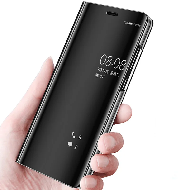 Зеркальный кожаный флип-чехол Smart View с подставкой для OPPO A83 A73 A37 A71 A3 A1 A7 F7 F5 F9 F1S A59 A7X
