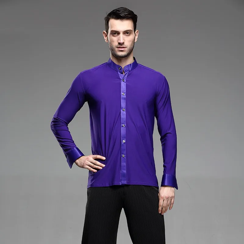 Мужские рубашки для латиноамериканских танцев Мужская одежда бальных мужские