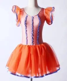 Оранжевое милое детское балетное платье пачка для девочек|ballet dance dresses|ballet tutudance