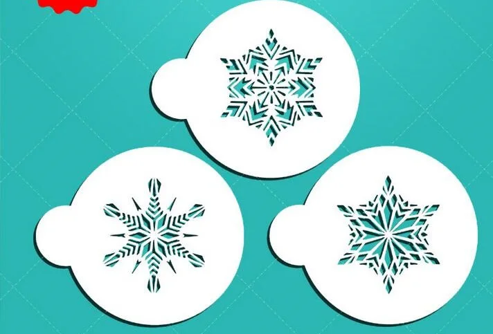 

New! 3PCS/SET Fancy Snow Style Cake Mold Cake Decorating Tools PET Cake DIY Coffee Mold T7241