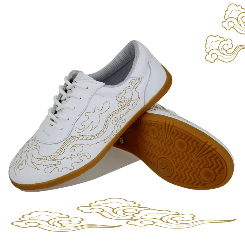 Dragon  Tai Chi shoes, Ox Tendon Soft Bottom Cowhide Genuine Leather  Head Layer kung fu shoes, practice martial art shoe