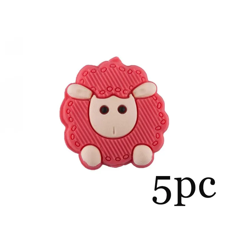 5pc Sheep Red Силиконовый Прорезыватель животных Детский Прорезыватель грызунов BPA Бесплатно Детские Прорезыватели для зубов DIY пустышка цепь силиконовые бусины для младенцев Товары для малышей игрушки - Цвет: 5pc Sheep Red
