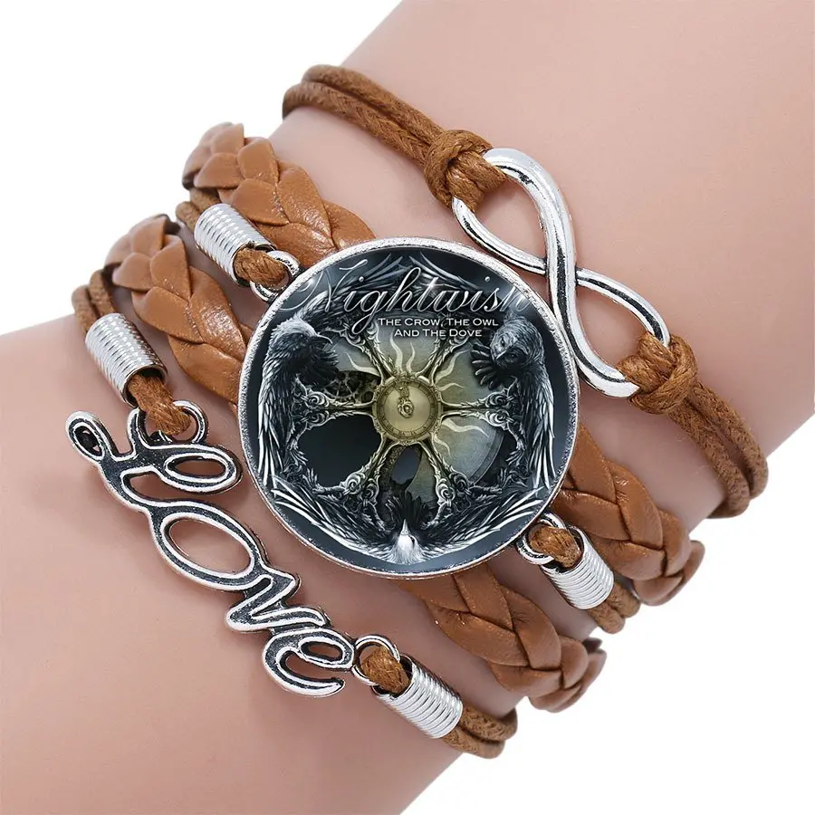 Для женщин и мужчин модный многослойный стеклянный кабошон черный/коричневый