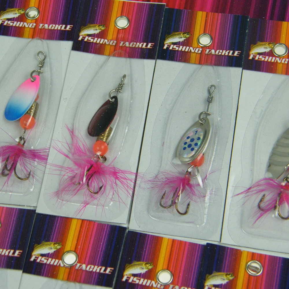 30 шт./карта Ассорти рыболовные приманки Spinner металлическая ложка блесны жесткие с