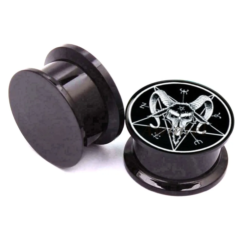 Акриловые ушные пробки Baphomet с логотипом пентаграммы 1 пара измерительные