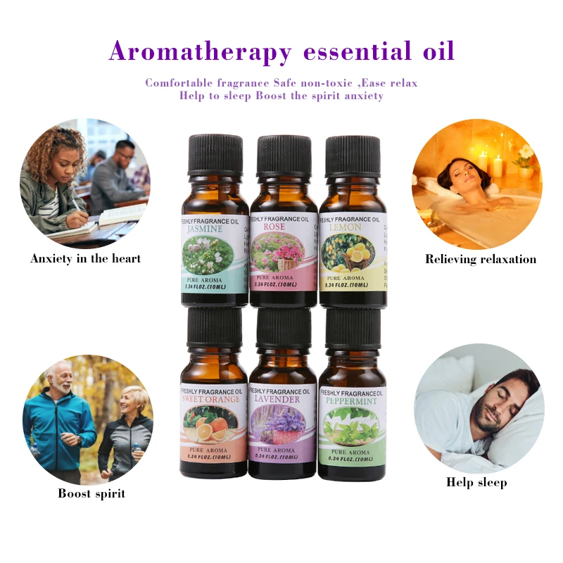 Эфирное масло для ароматерапии Водорастворимая 6x10 мл снимает стресс увлажнителя