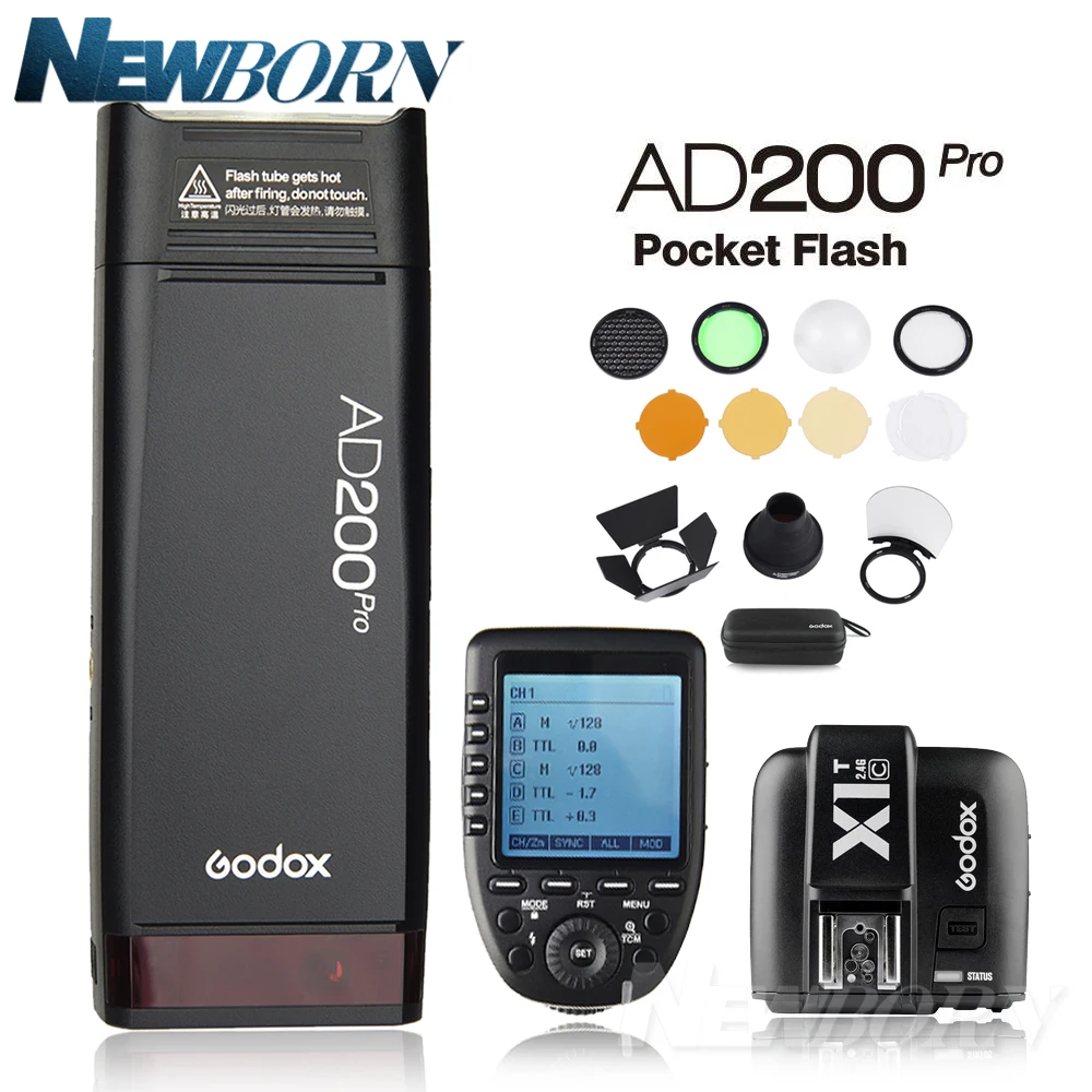 Godox AD200Pro ttl 1/8000 HSS со встроенным 2,4G беспроводным X системой наружный светильник вспышки с батареей 2900mAh Lithimu
