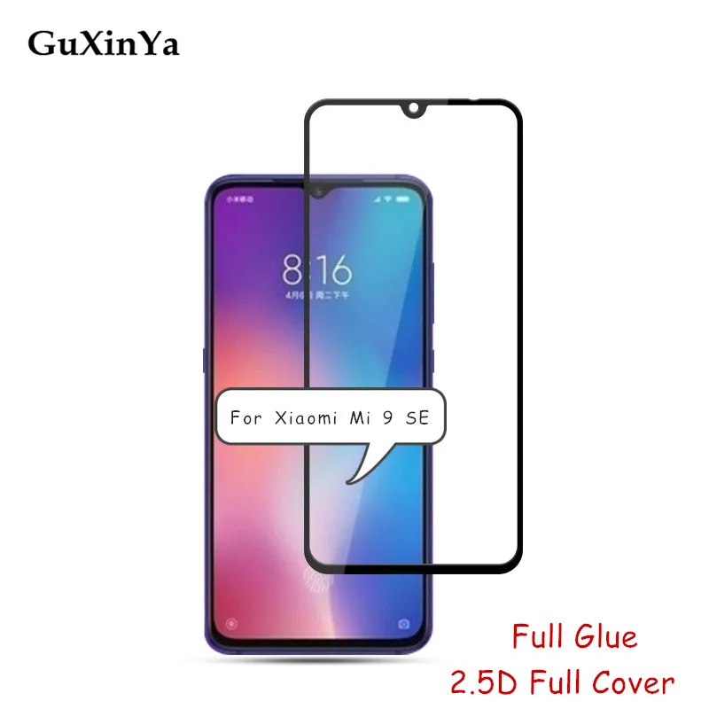 Защита экрана для Xiaomi Mi 9 SE полностью клейкое стекло закаленное / Mi9 полное