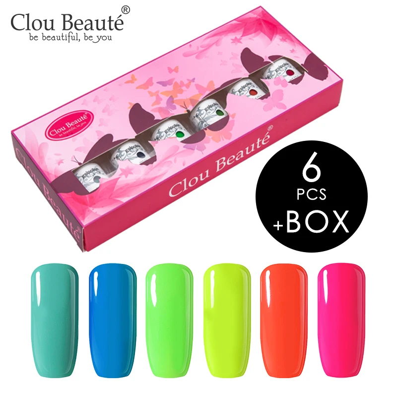 Clou Beaute 6 шт. гель лак для ногтей набор 8 мл Подарочная коробка УФ Гибридный гвоздь Art Vernis Полупостоянный впитывающий гель лак для ногтей - Цвет: ZH02-6pcs