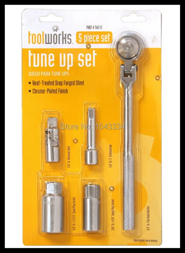 5 шт. свечей зажигания Набор торцевых ключей ремонт автомобилей Инструмент