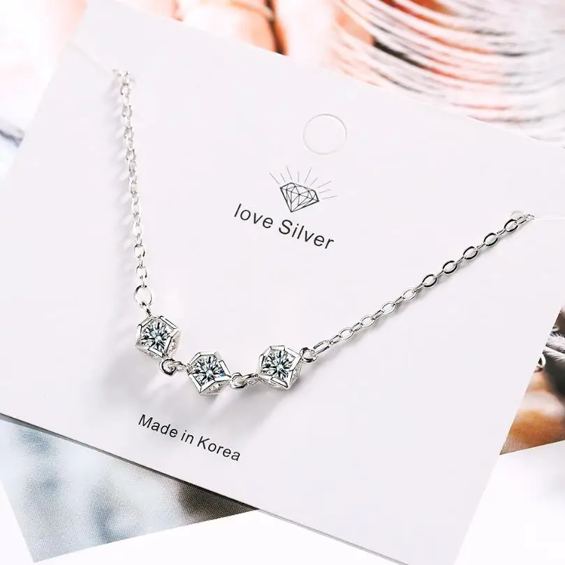 Твердые Геометрические Квадратные Циркон Lucky браслеты и для женщин ювелирные