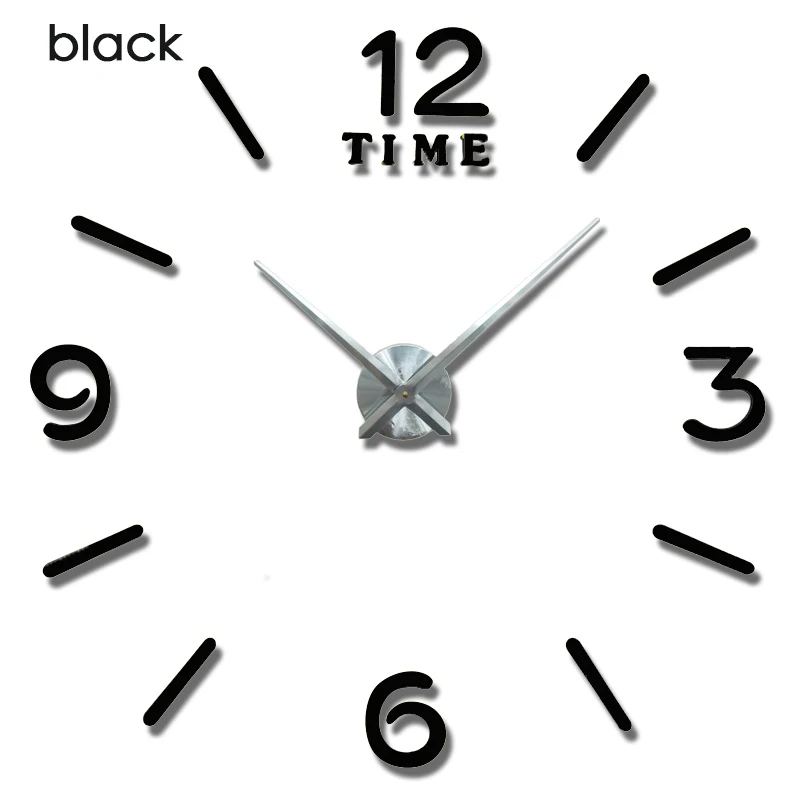 clock 3black Настенные часы современный дизайн часы цифровые большие 3D DIY домашний декор светящиеся зеркальные наклейки Мода Новое поступление - Color: clock 3black