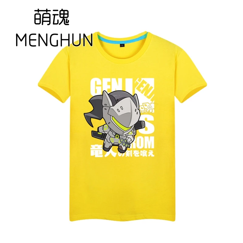 Милый Герой OW Genji футболка genji прекрасная версия Высококачественная fans рубашка