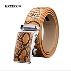 Ремень мужской из натуральной кожи со змеиной пряжкой, 2017