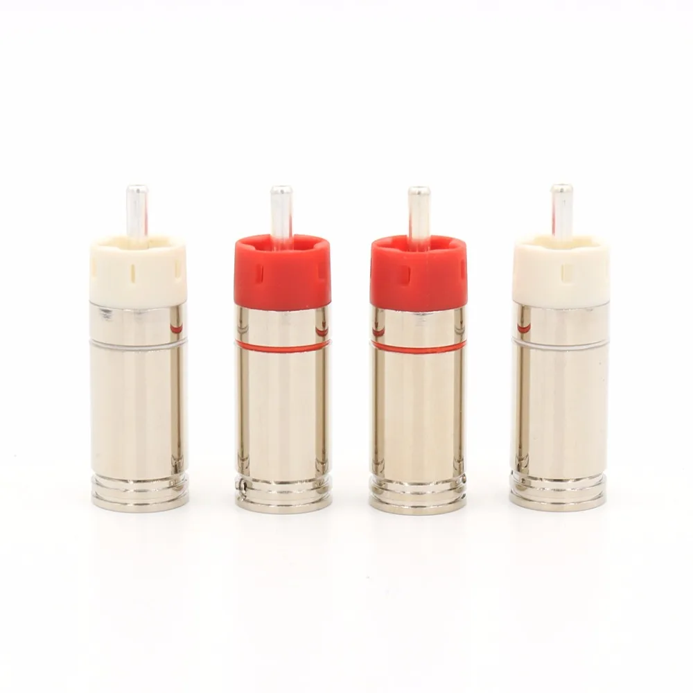 4 шт. посеребренные медные разъемы RCA|tellurium copper|silver rca plugconnector plug |