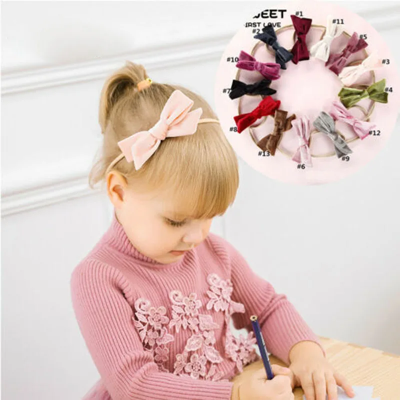 Fashion Cotton Cute Baby Girl Headwear New Kids Velvet Bow-knot Hair Clip Ornaments Accessories | Детская одежда и обувь