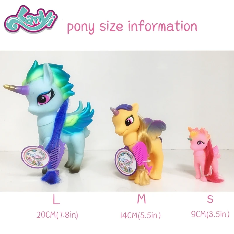 Оригинальный Единорог Lanyitoys горячая Распродажа радужные пони игрушки фигурка