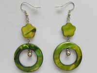 jewelry factory wholesale sales fashion natural green seashell earrings