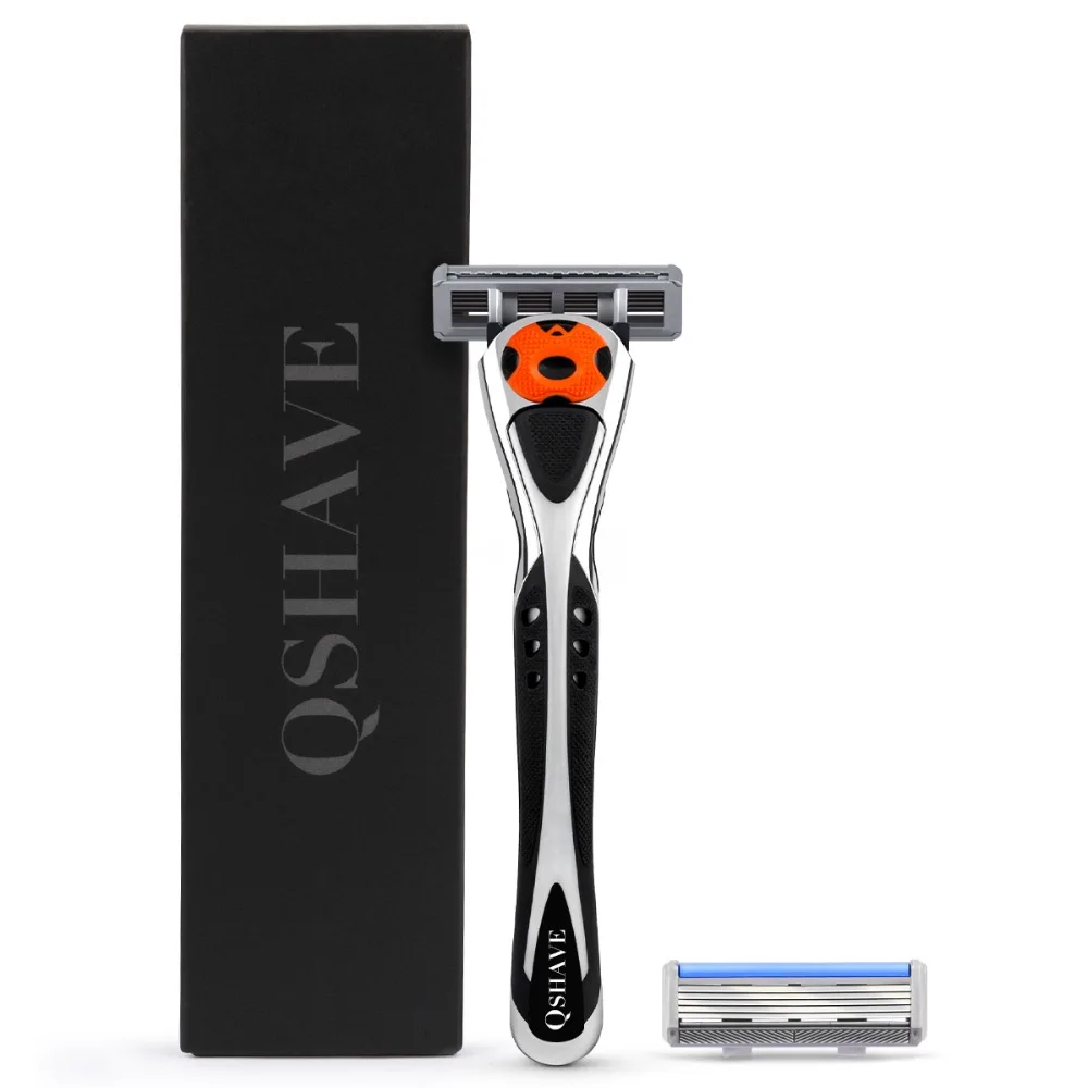 Фото Бритва для бритья Qshave «Человек-паук», черно-серебристая, подходит для Quattro Titanium (1 шт., 2 шт., 5 лезвий) №1