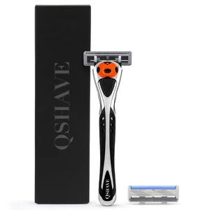 Бритва для бритья Qshave Человек-паук, черно-серебристая, подходит для Quattro Titanium (1 шт., 2 шт., 5 лезвий)