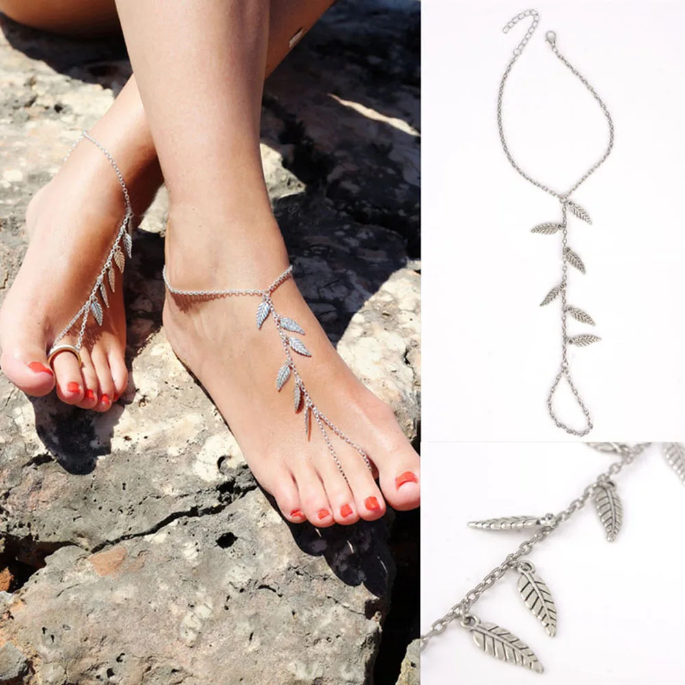 Универсальные браслеты простой браслет в стиле ретро с металлическими листьями