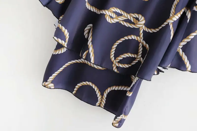 New arrival XD45-1890 European and American Fashion Lotus Edge Printed Shirt | Женская одежда