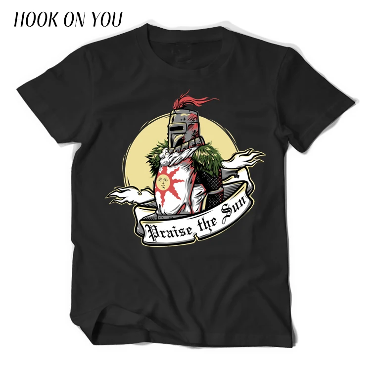 Футболки Dark Souls 2 Estus Flask футболка игра 3 Black Knight sun Camiseta camisa Повседневная с коротким