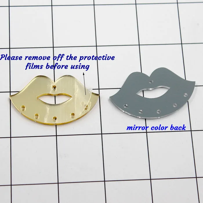 50 мм акриловые серьги для губ висячие 7 отверстий зеркальный матовый черный белый